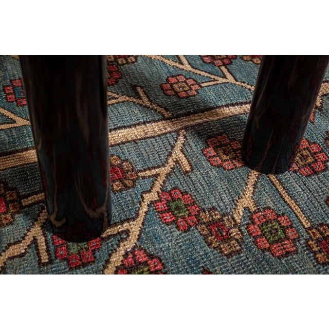 1910s One-of-a-kind Antique Persian Bakshaish Rug in Beige, Blue, Brown, Green and Pink For Sale - Image 5 of 12