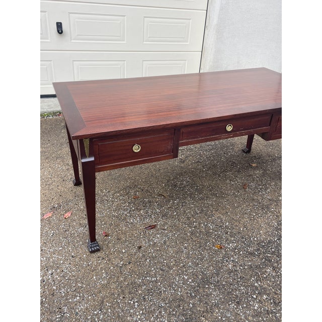 Empire Style Mahogany Directoire Flat Desk with Three Drawers, 1890s For Sale - Image 5 of 10