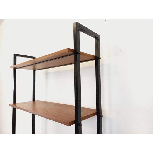 Vintage Modular Secretary Desk Bookcase in Teak and Metal, 1970s For Sale - Image 12 of 18