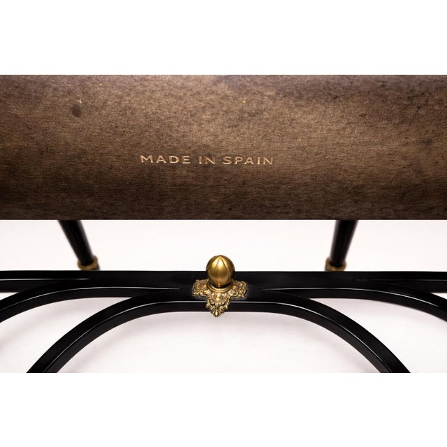 Traditional 1960s French Empire Style Marble Top Console Table Black and Gold Ormolu Center Drawer For Sale - Image 3 of 6