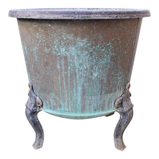 Vintage Patinated Garden Planter For Sale