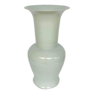 Modern Large White Glaze Porcelain Vase For Sale