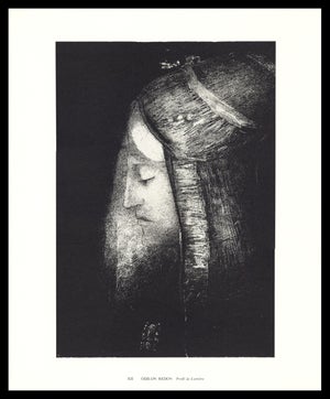 1974 Odilon Redon Collotype "Profil De Lumière" (Profile of Light)