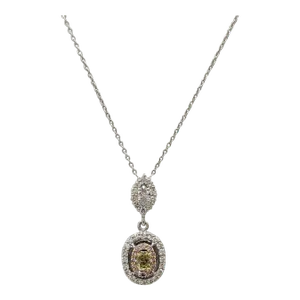 White and Multi-Color Fancy Diamond Pendant Necklace in 18K Gold