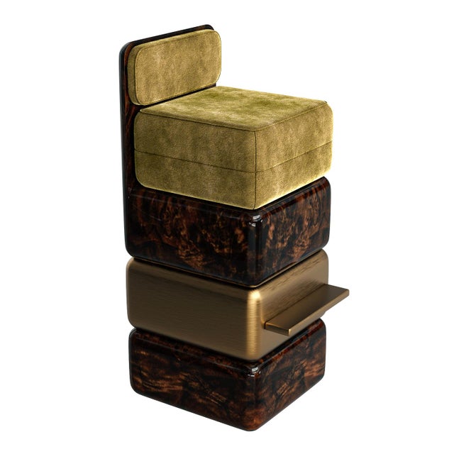 "Coraggioso" Barstool With Patina Bronze, Handmade Bizimyer Furniture. Unmatched. Unrivalled. Designed by Hasan Samet...