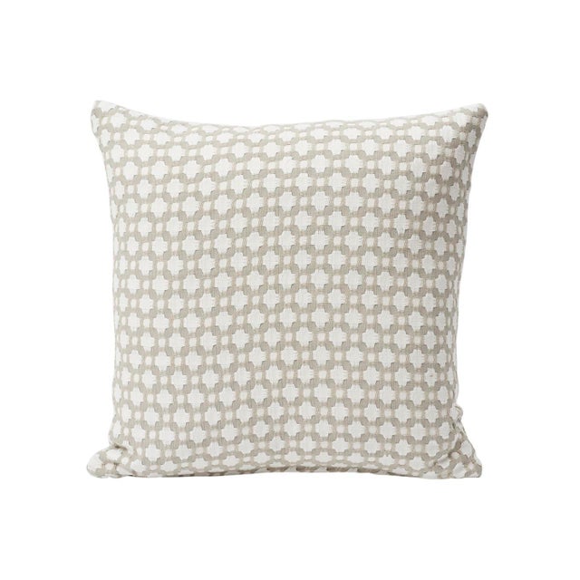 2020s Schumacher X Celerie Kemble Betwixt 20" Pillow in Stone & White For Sale - Image 5 of 5
