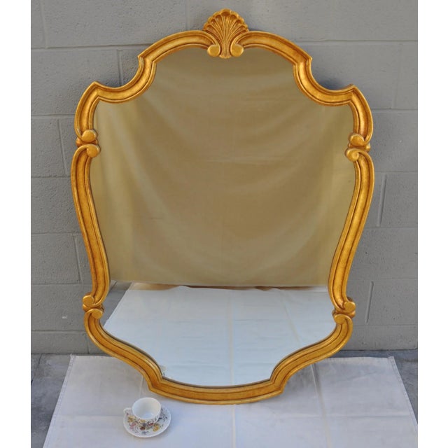 1970s Large 1970s Gold Framed Wall Mirror For Sale - Image 5 of 7