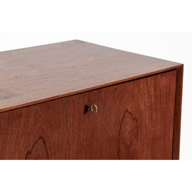 Mid-Century Danish Modern Teak Secretary Desk or Bar Cabinet Made in Denmark 1960s For Sale - Image 11 of 17