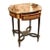 French Style Wood Side Table With Glass Top, Bronze Accents & Gold Leaf Details For Sale