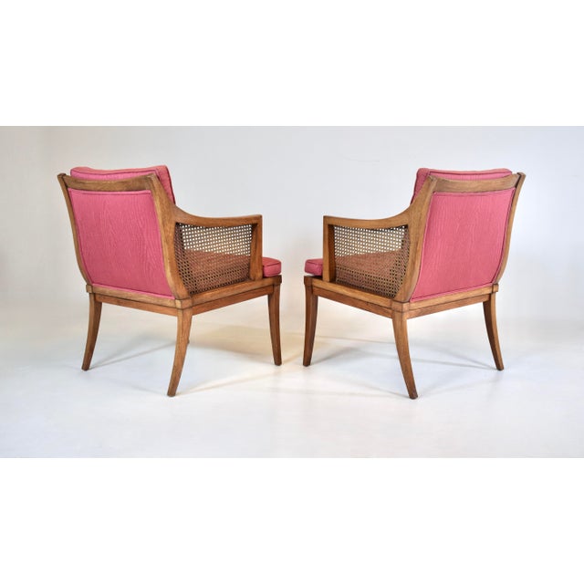 Wood Mid Century Modern Lounge Chairs by Erwin Lambeth, Cane & Mahogany For Sale - Image 7 of 11