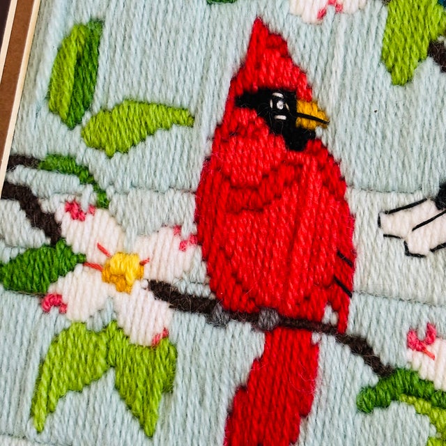 Vintage Bird Needlepoint Wall Hanging For Sale In San Francisco - Image 6 of 11