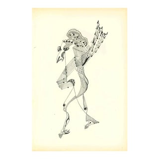 Bruno Capacci, Composition of Diodora, Original Lithograph, 1950s For Sale