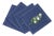 Serpent Cotton Sateen Cocktail Napkins in Blue, Set of 4 For Sale