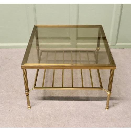 Italian Designed Mid 19th Century Brass Coffee Table This is a superb quality Italian design, the frame is made in brushed...