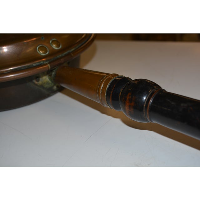 Antique Copper & Wood Long Handled Bed Warmer Pan - Signed T. Hale & Co - England For Sale - Image 4 of 18