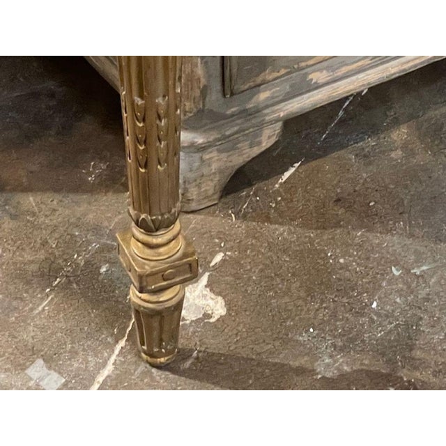 19th C. French Louis XVI Giltwood Console For Sale - Image 4 of 9