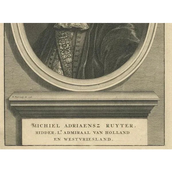 Bernard Picart, Portrait of Michiel De Ruyter, 1728, Print For Sale - Image 4 of 10
