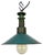 Industrial Green Enamel Pendant Lamp with Cast Aluminium Top, 1960s For Sale