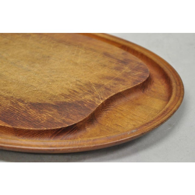 Wood Vintage Mid Century Modern Henning Koppel Georg Jensen Teak Cutting Board Tray For Sale - Image 7 of 16