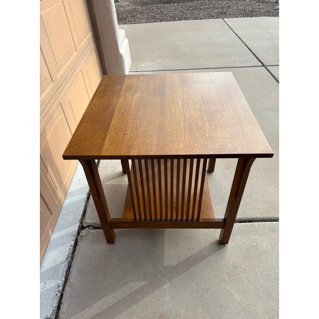 Stickley Lamp Table - Mission Spindle End Table For Sale - Image 9 of 12