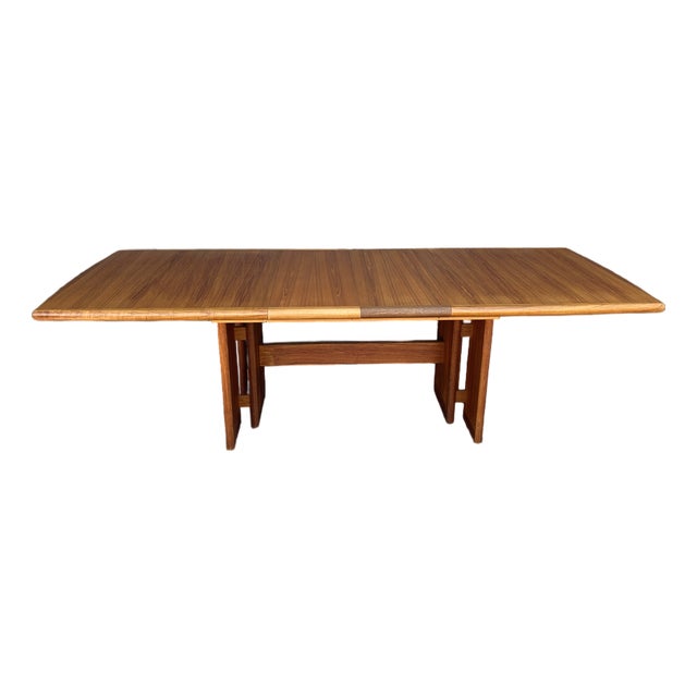 Danish Style Large Teak Extension Dining Table by Nordic Furniture Vintage 1980s For Sale