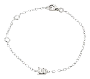 Cartier Diamond Tulip Floral Charm 18k White Gold Chain Bracelet W/Paper