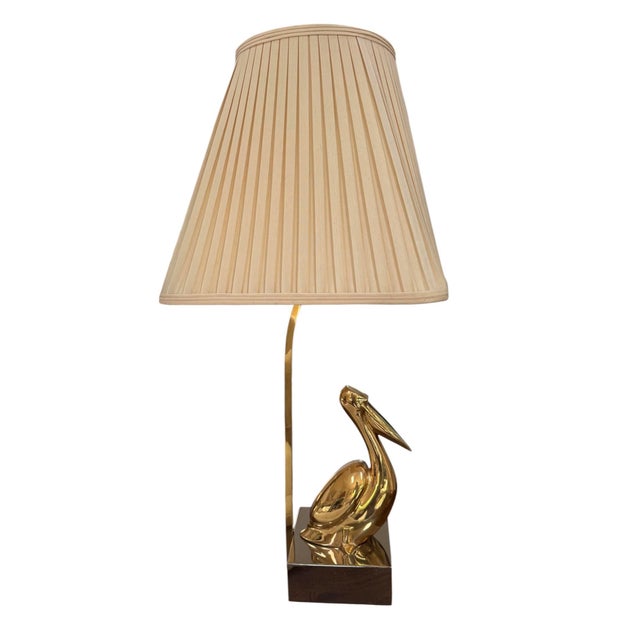 Mid 20th Century Vintage Maison Charles–Style Brass Pelican Table Lamp, Circa 1970s For Sale - Image 5 of 12