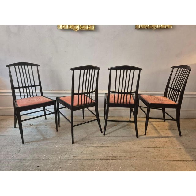 Scandinavian Modern Model Charlotte Dining Chairs in Black Lacqured Wood from Asko, 1960s, Set of 6 For Sale - Image 11 of 18