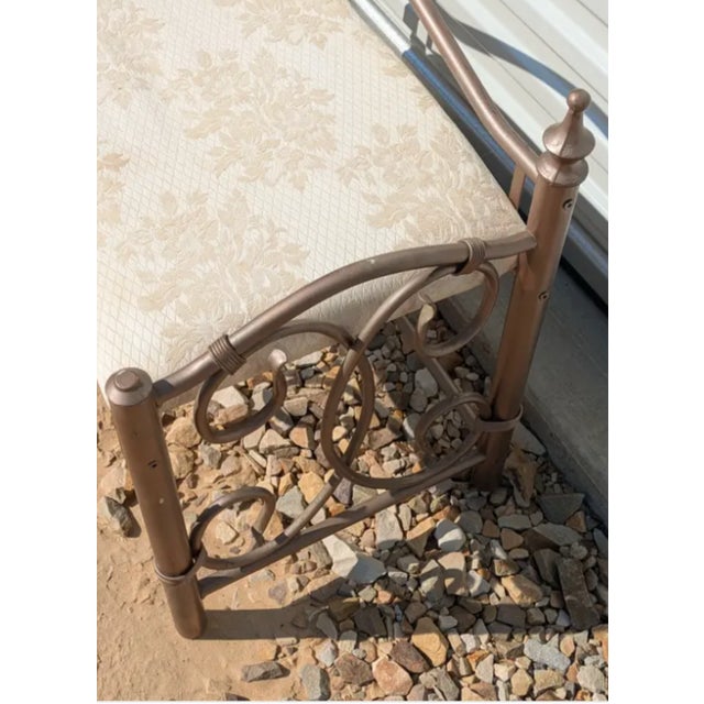 Mid 20th Century Decorative Bronze Vanity Seat With Cushion. For Sale - Image 9 of 9
