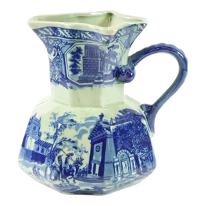 Vintage Victoria Ware Ironstone Pitcher With a Blue and White Design