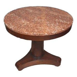 Empire-Style Side Table in Mahogany and Mahogany Veneer For Sale