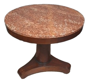 Empire-Style Side Table in Mahogany and Mahogany Veneer