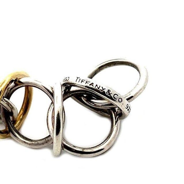 Tiffany and Co. Tiffany & Co. Picasso Bracelet Woven Rings Sterling Silver 18k Yellow Gold For Sale - Image 4 of 6