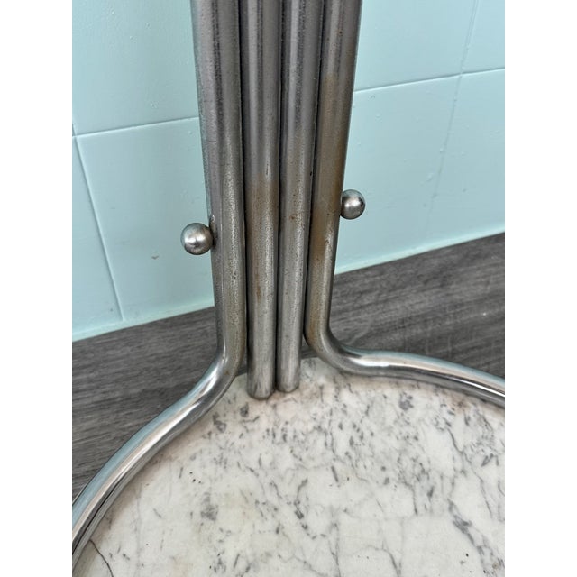 Vintage Italian Coat Hanger in Chromed Steel and Marble Base, 1970s For Sale - Image 11 of 14