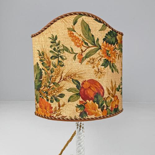 Italian Art Deco Table Lamps in Murano Glass and Floral Fabric attributed to Seguso, 1930s, Set of 2 For Sale - Image 10 of 18
