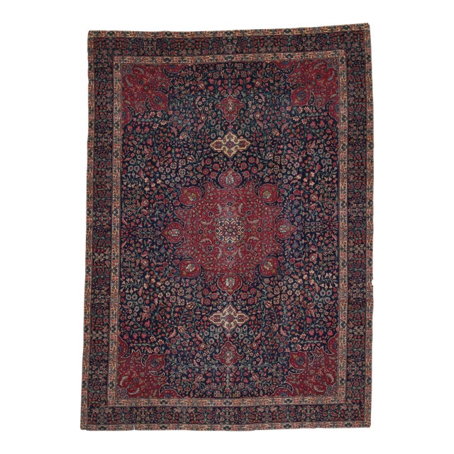1960s Vintage Persian Handmade Wool Cotton Light Red Area Rug For Sale