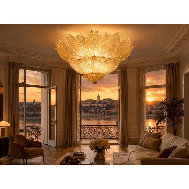 Venetian Ceiling Lights by Valentina Planta. Murano, 1990, Set of 2 For Sale - Image 3 of 9