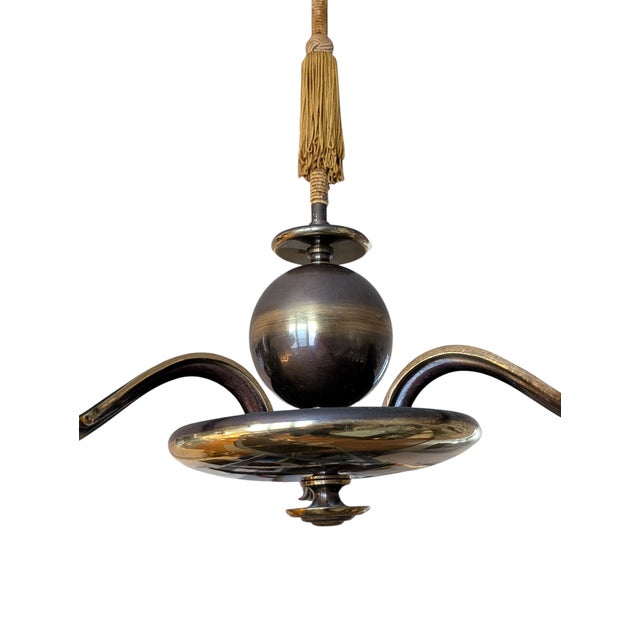 Large 3-Arm Chandelier by Paavo Tynell for Oy Taito AB, 1940s For Sale - Image 11 of 18