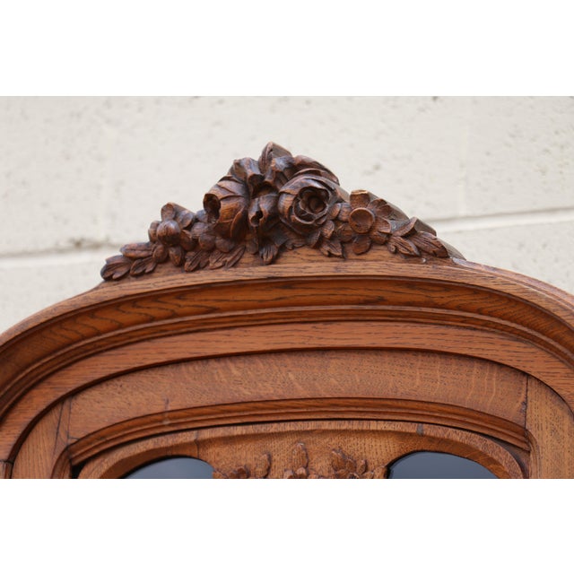 French Provincial Carved Oak Buffet/Hutch For Sale - Image 11 of 12