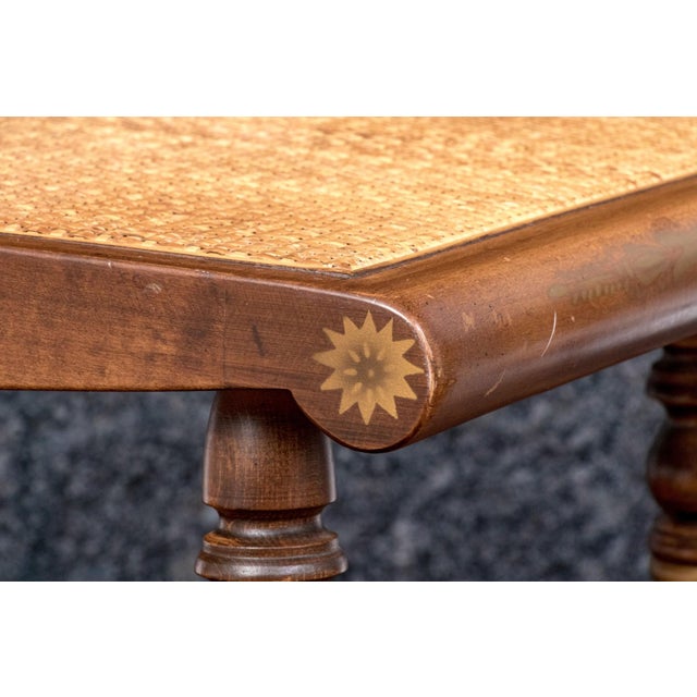 1960s Vintage Hitchcock Style Wooden Stool With Natural Cane Seat For Sale - Image 5 of 8