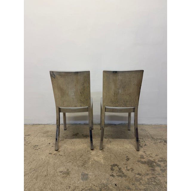 Philippe Starck Philippe Starck Polished Aluminum "Hudson" Chairs for Emco - A Pair For Sale - Image 4 of 13