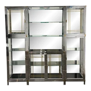 Vintage Modular Chrome and Brass Modular Display Case