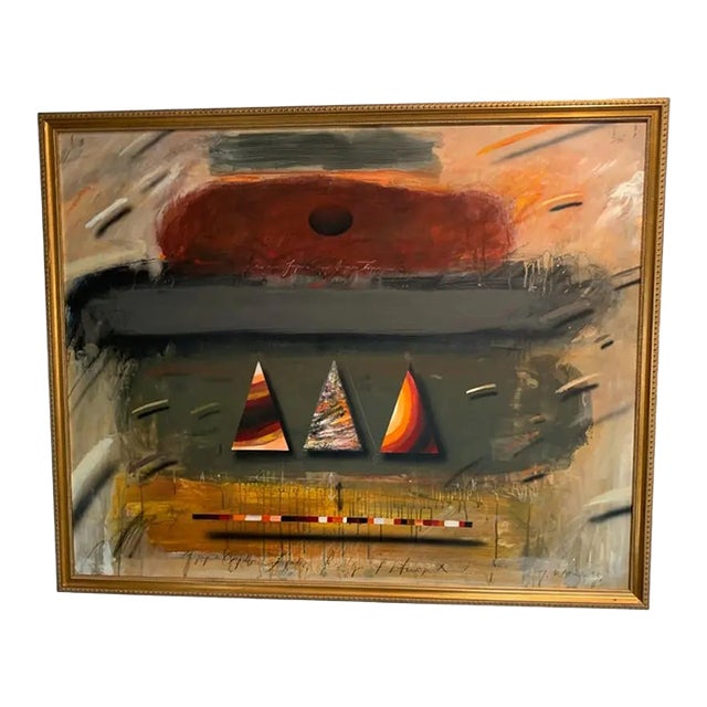 The Jørgen Waring (1938-2022) Oil on Board Mixed Abstract Painting '83 For Sale