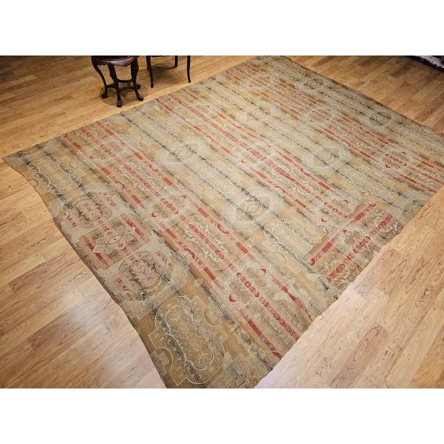 19th Century European Flatwoven Wool Rug, Allover Geometric Design, 9x12 For Sale In Chicago - Image 6 of 18