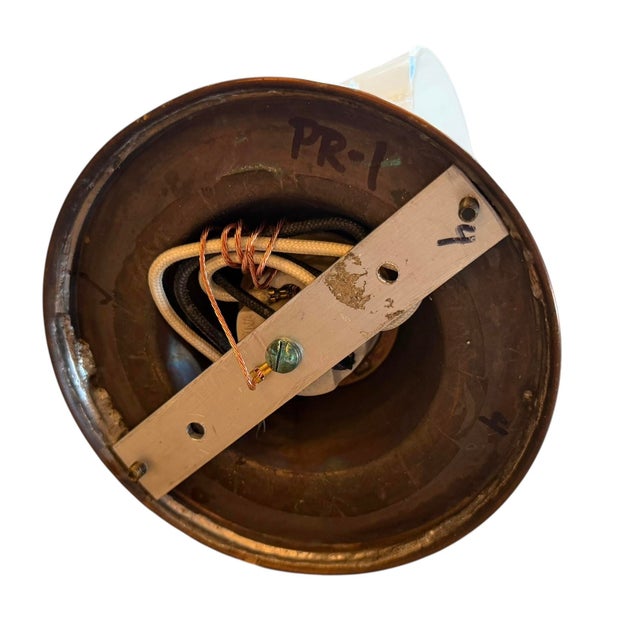 Mid-Century Modern Vintage Mid Century Subway Milk Glass Wall Sconce For Sale - Image 3 of 4