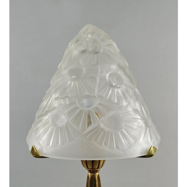 David Gueron Degue French Art Deco Lamp by Francis Hubens & Degue - 1930 France For Sale - Image 4 of 13
