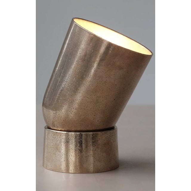 Bronze Studio Henry Wilson Polished Cast Bronze Spot Light Table Lamp For Sale - Image 8 of 17