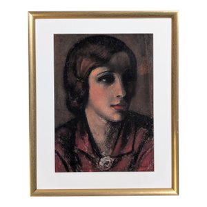 Clyde F. Seavey "Girl's Head" 1936 Pastel Portrait, San Francisco Artist