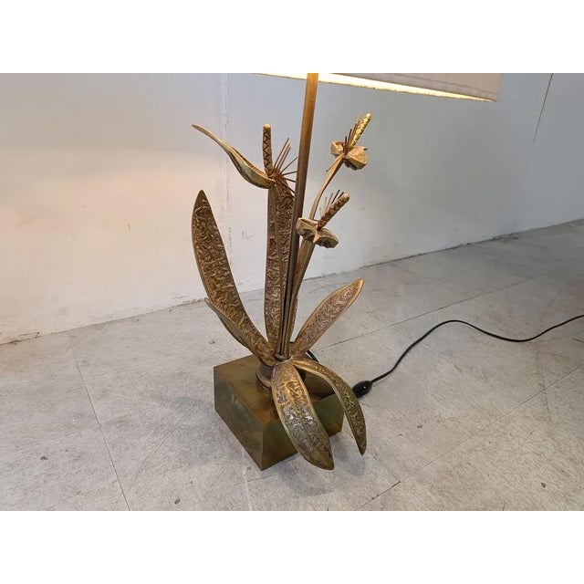 Bronze Flower Table Lamps, 1970s, Set of 2, in Good conditions. Designed 1970 to 1979 European Plug (up to 250V).The...