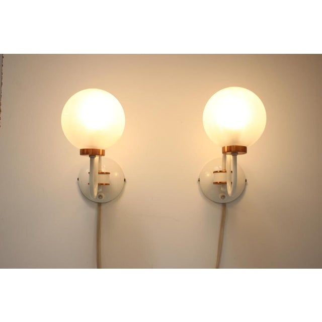 White Mid-Century Wall Lamps from Drukov, 1970s, Set of 2 For Sale - Image 8 of 14